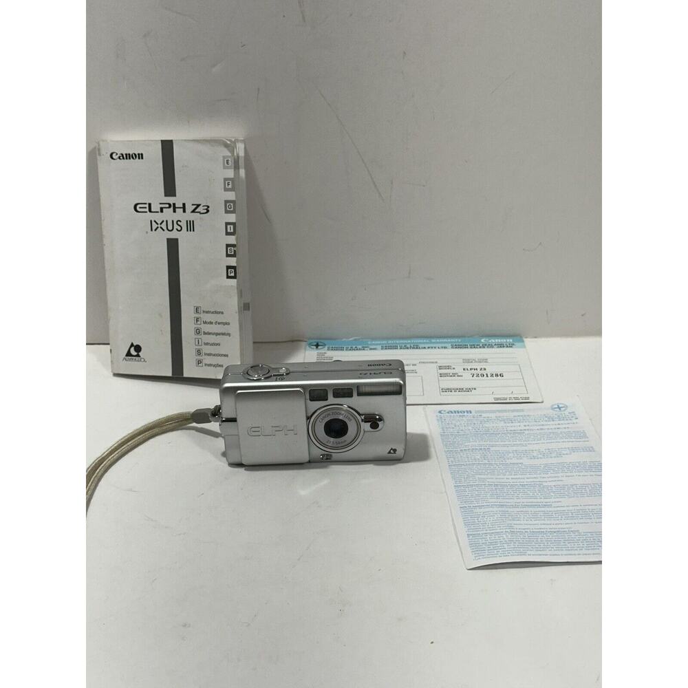 Canon ELPH‎ Z3 Compact Digital APS Point Shoot Camera Zoom Silver Manual